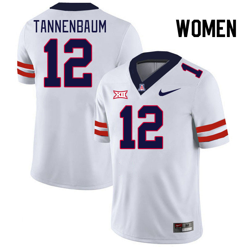 Women #12 Cole Tannenbaum Arizona Wildcats Big 12 Conference College Football Jerseys Stitched-White